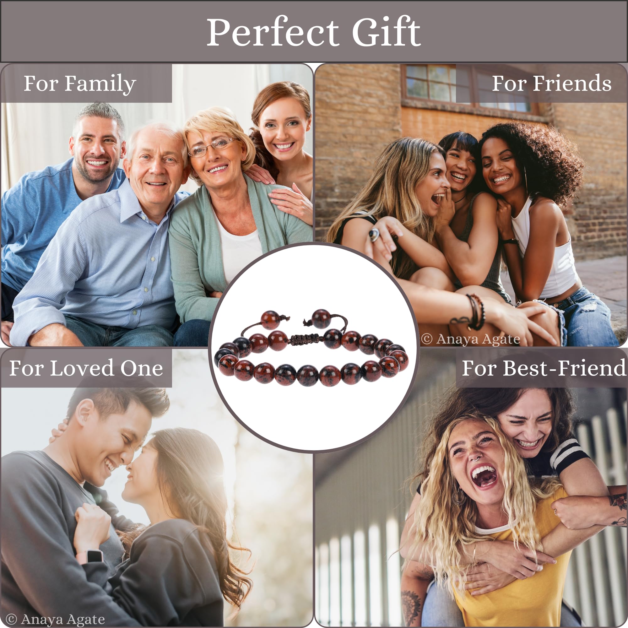 ANAYA AGATE Mahogany Obsidian bracelet designed for men and women