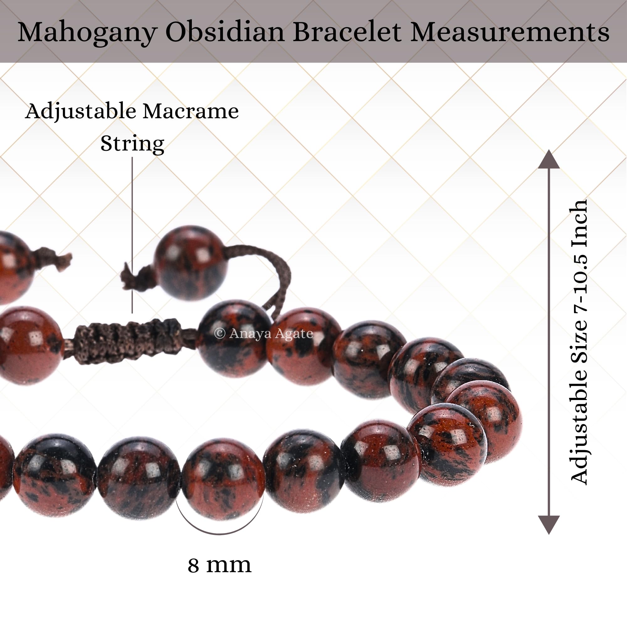 ANAYA AGATE Mahogany Obsidian bracelet worn on wrist for daily style