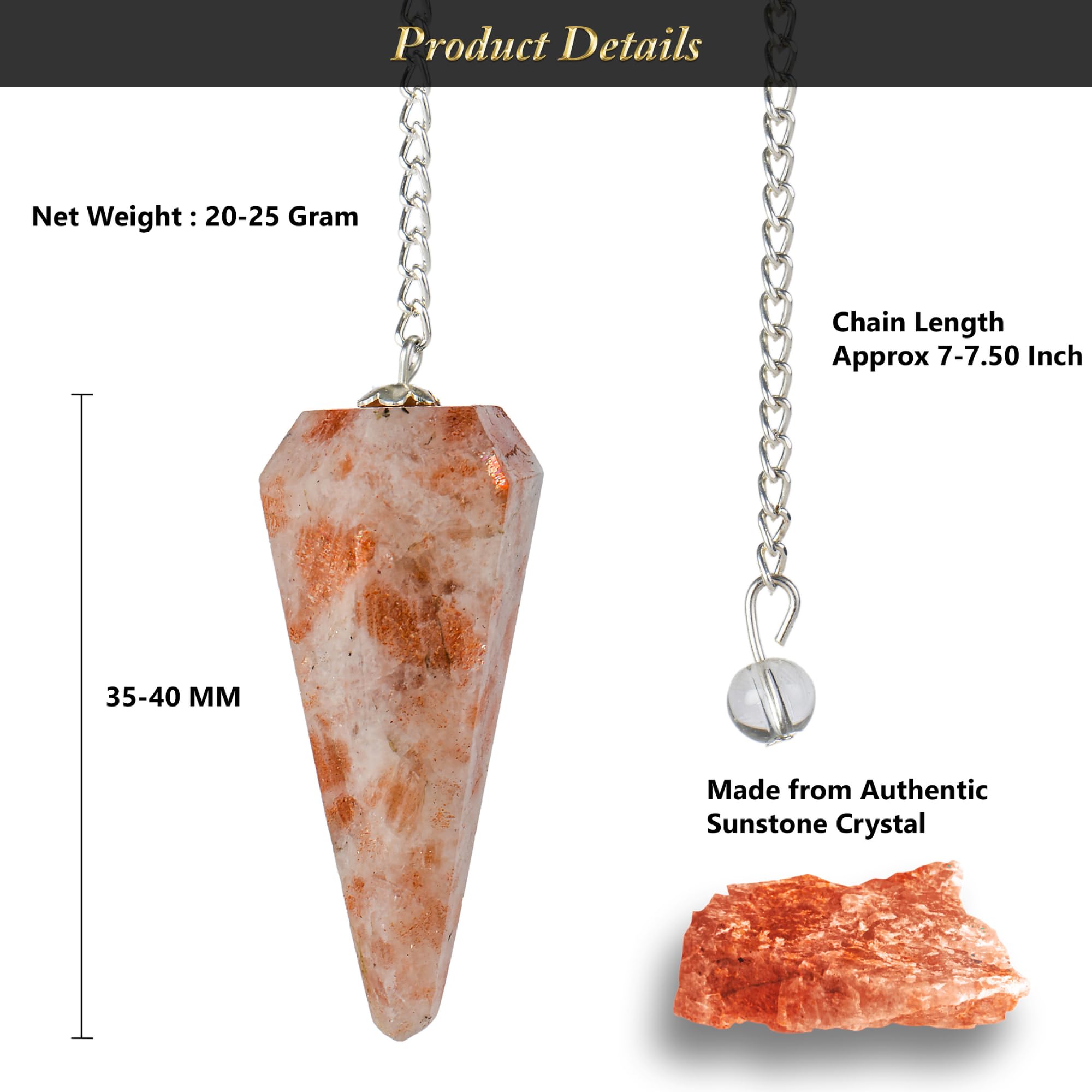 ANAYA AGATE Narmada River Shiva Lingam pendulum with chain for divination