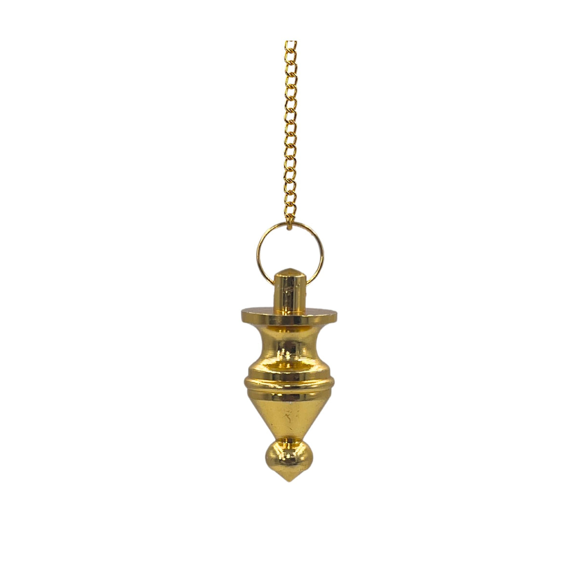 ANAYA AGATE pendulum gold pointed cone with ring plate enhances precise dowsing readings.