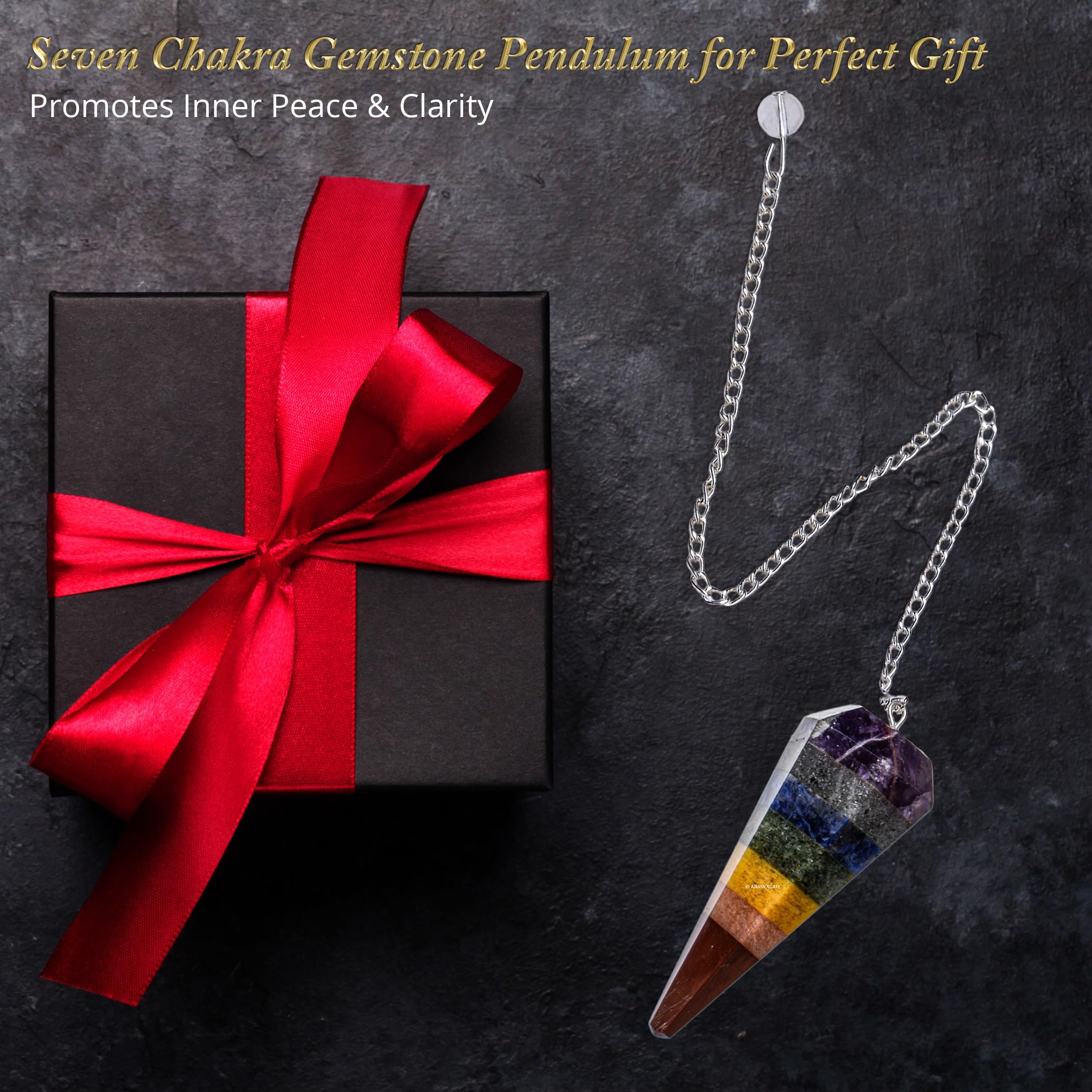 ANAYA AGATE amethyst pendulum fosters calm focus in meditation.