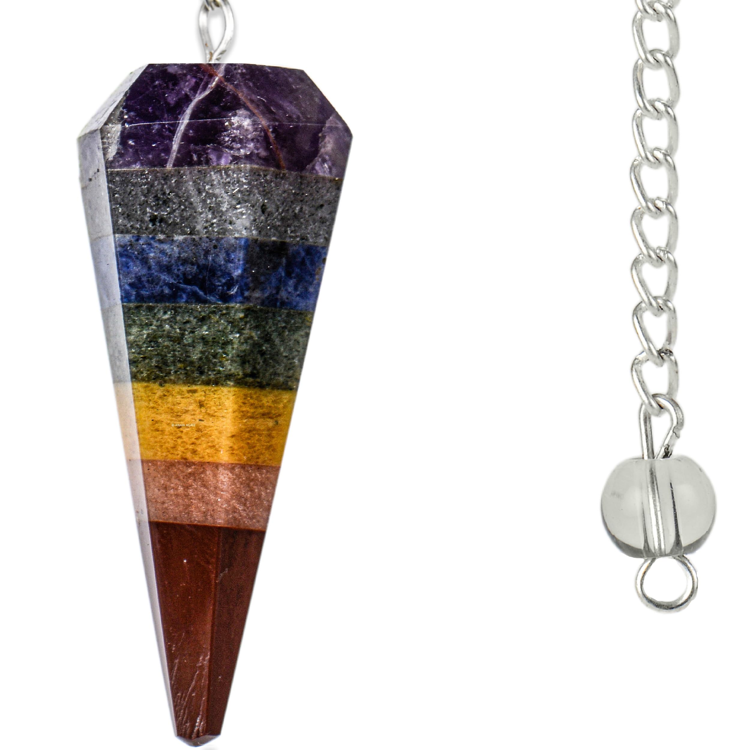 ANAYA AGATE pendulum with chain and velvet pouch for safe gifting.