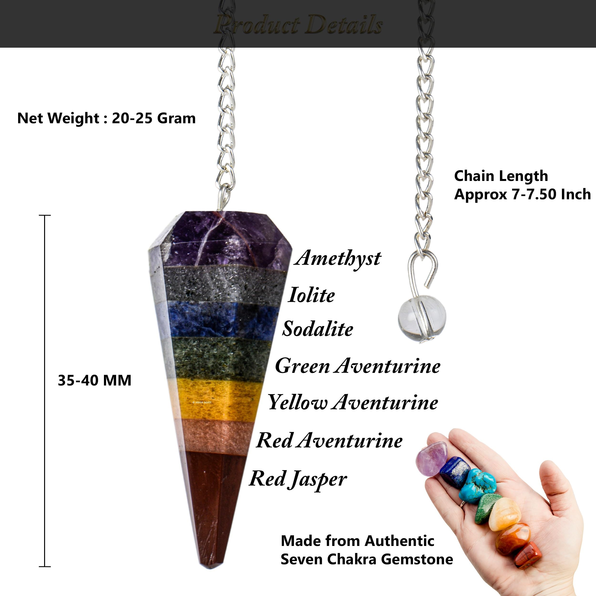 ANAYA AGATE pendulum featuring red aventurine crystal for mindful dowsing during meditation.