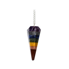 ANAYA AGATE seven chakra pendulum with red jasper crystal for balanced energy exploration.