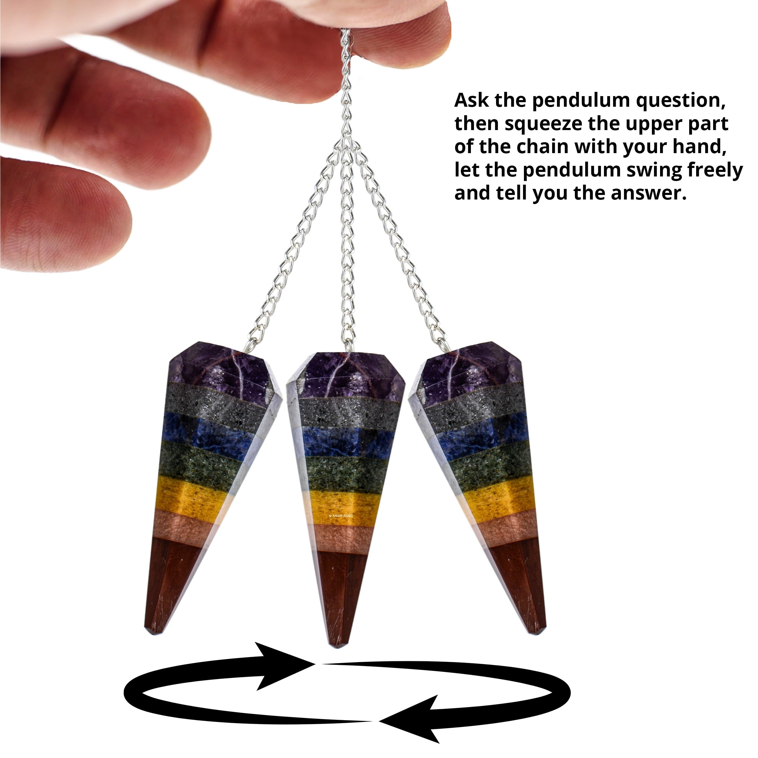 ANAYA AGATE yellow jade chakra pendulum offers clarity in practice.