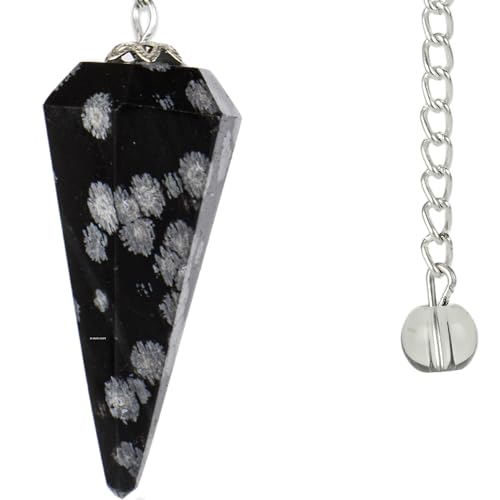 ANAYA AGATE Snowflake Obsidian pendulum aids dowsing and intuitive inquiry.