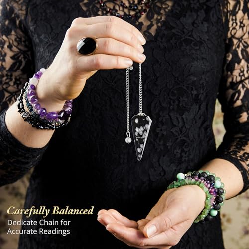 ANAYA AGATE Snowflake Obsidian pendulum supports focused meditation routines.