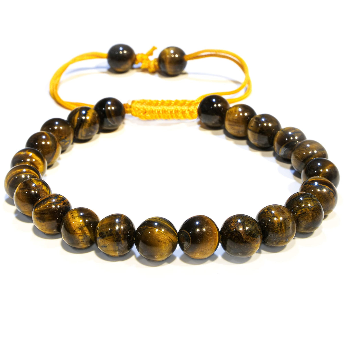 ANAYA AGATE Tiger Eye Bracelet bead closeup highlights stability and grounding energy