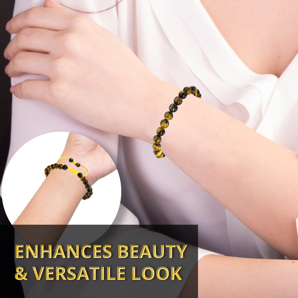 ANAYA AGATE Tiger Eye Bracelet worn with formal outfit for polished style