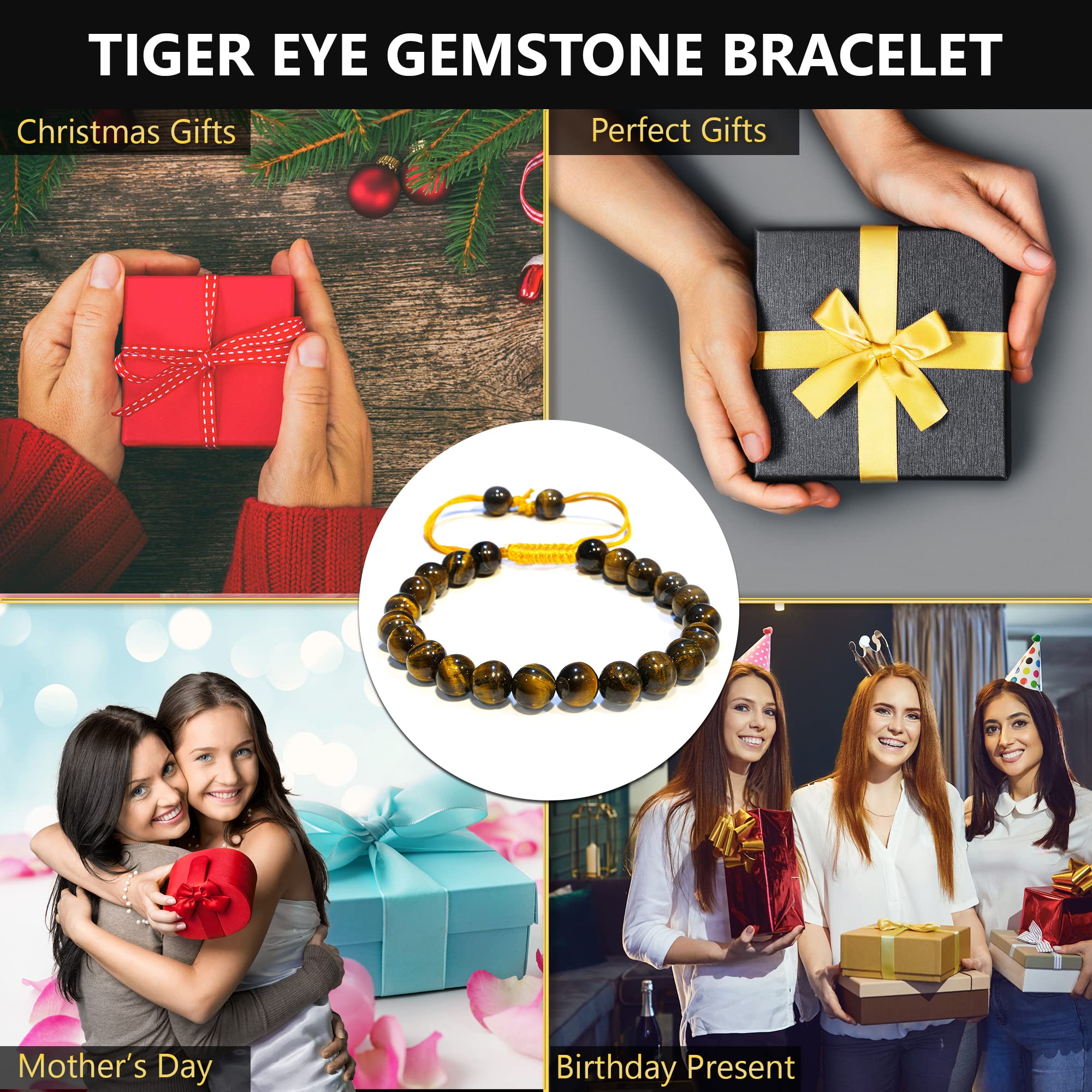 ANAYA AGATE Tiger Eye Bracelet close-up stone detail shows natural shimmer