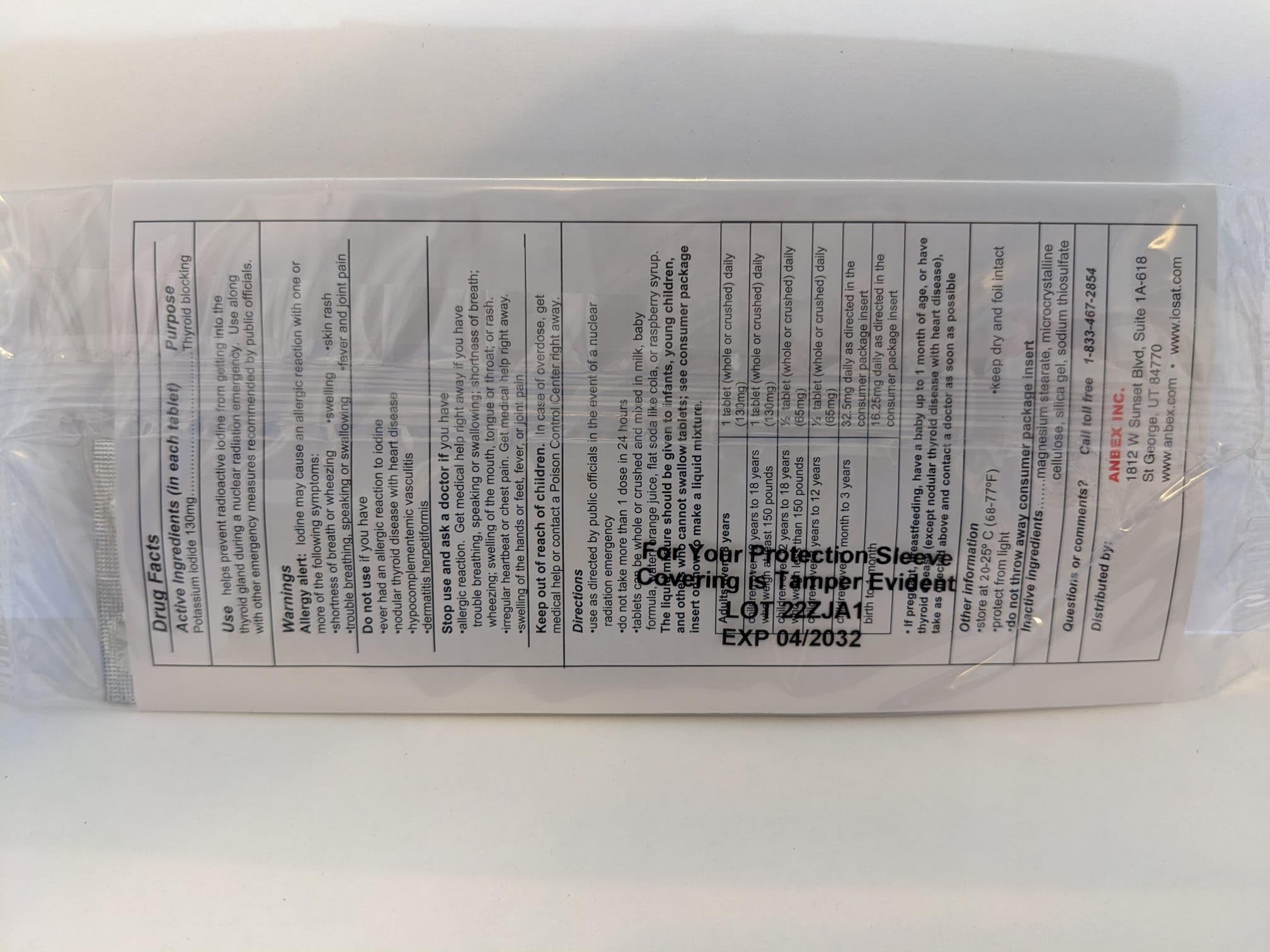 ANBEX iOSAT side effects list alerts users to possible reactions