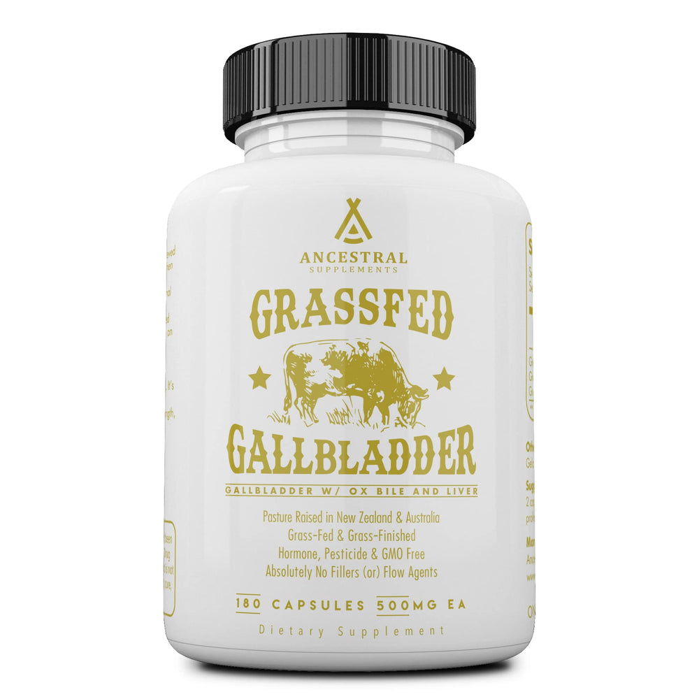 Ancestral Supplements bottle showing gallbladder-liver formula for digestive support