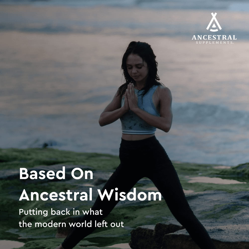 Ancestral Supplements dosing spoon with capsules for easy daily intake.
