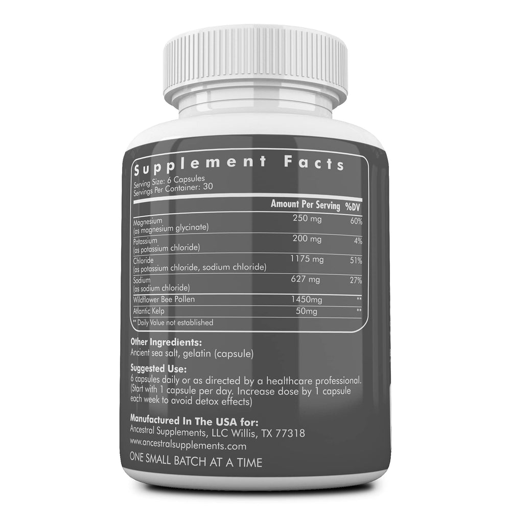 Ancestral Supplements minerals and electrolytes capsules close-up for convenient daily mineral support