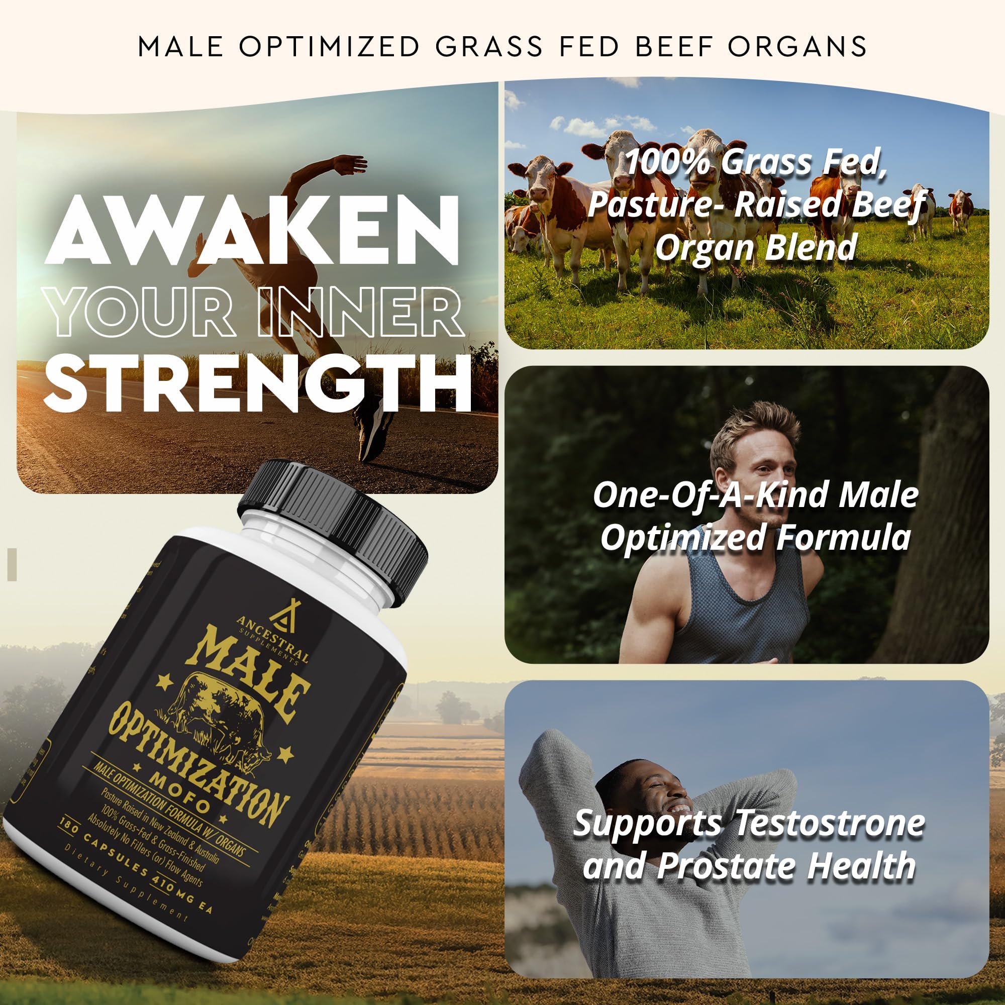 Ancestral Supplements Mofo label details showing grass-fed origin