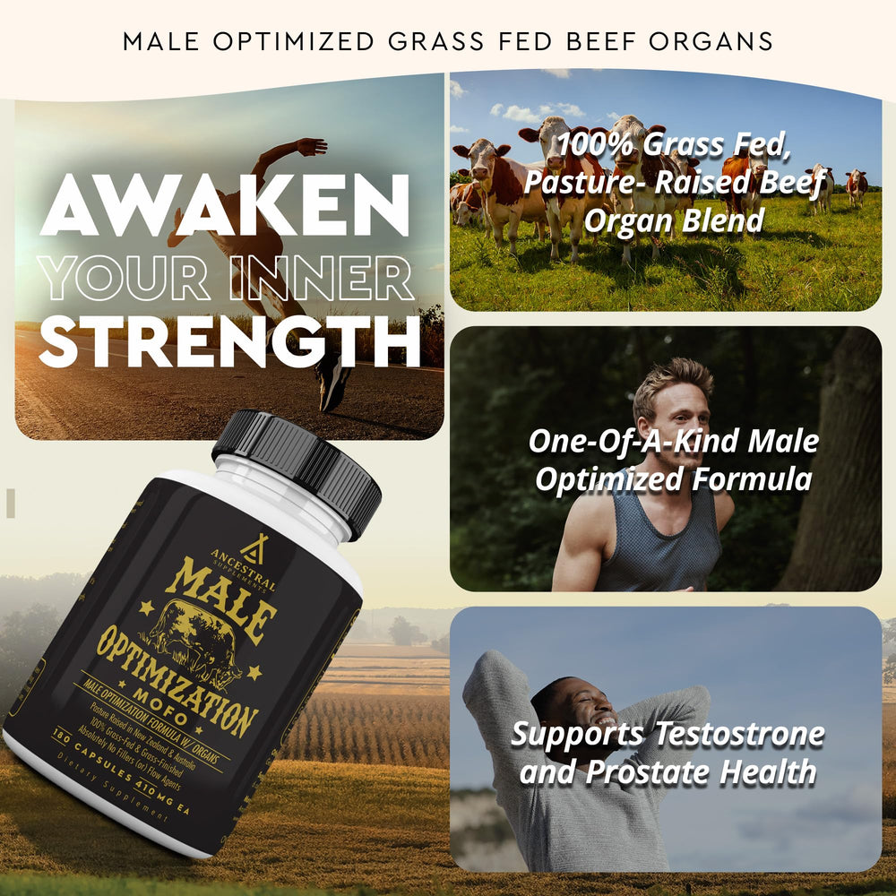 Ancestral Supplements Mofo label details showing grass-fed origin