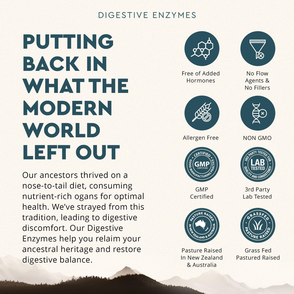 Ancestral Supplements non-GMO clean-label packaging signals quality and safety.