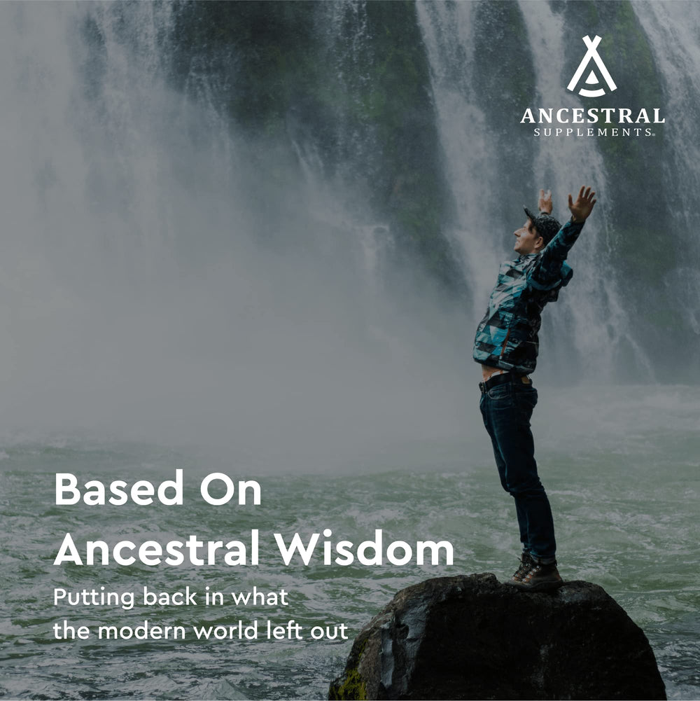 Ancestral Supplements Non-GMO seal with no fillers.