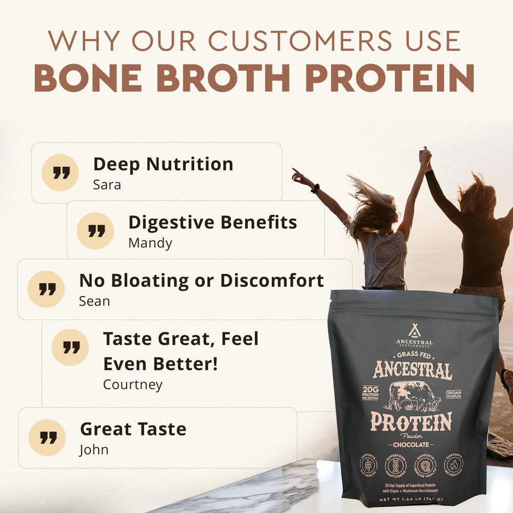 Ancestral Supplements protein powder with regenerative organic certified seal