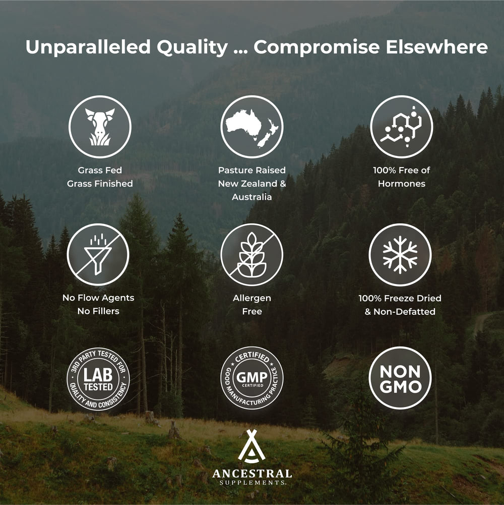 Ancestral Supplements small-batch production underscores careful quality control.