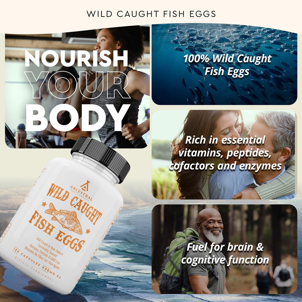 Ancestral Supplements Wild Caught Fish Eggs freeze-dried powder texture close-up
