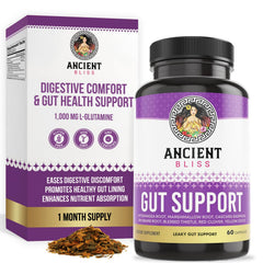 Ancient Bliss leaky gut supplement bottle front view for daily gut support