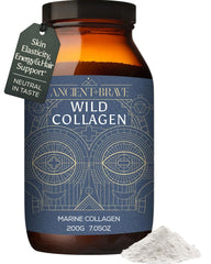 Ancient + Brave Wild Marine Collagen bottle for daily skin support and vitality.