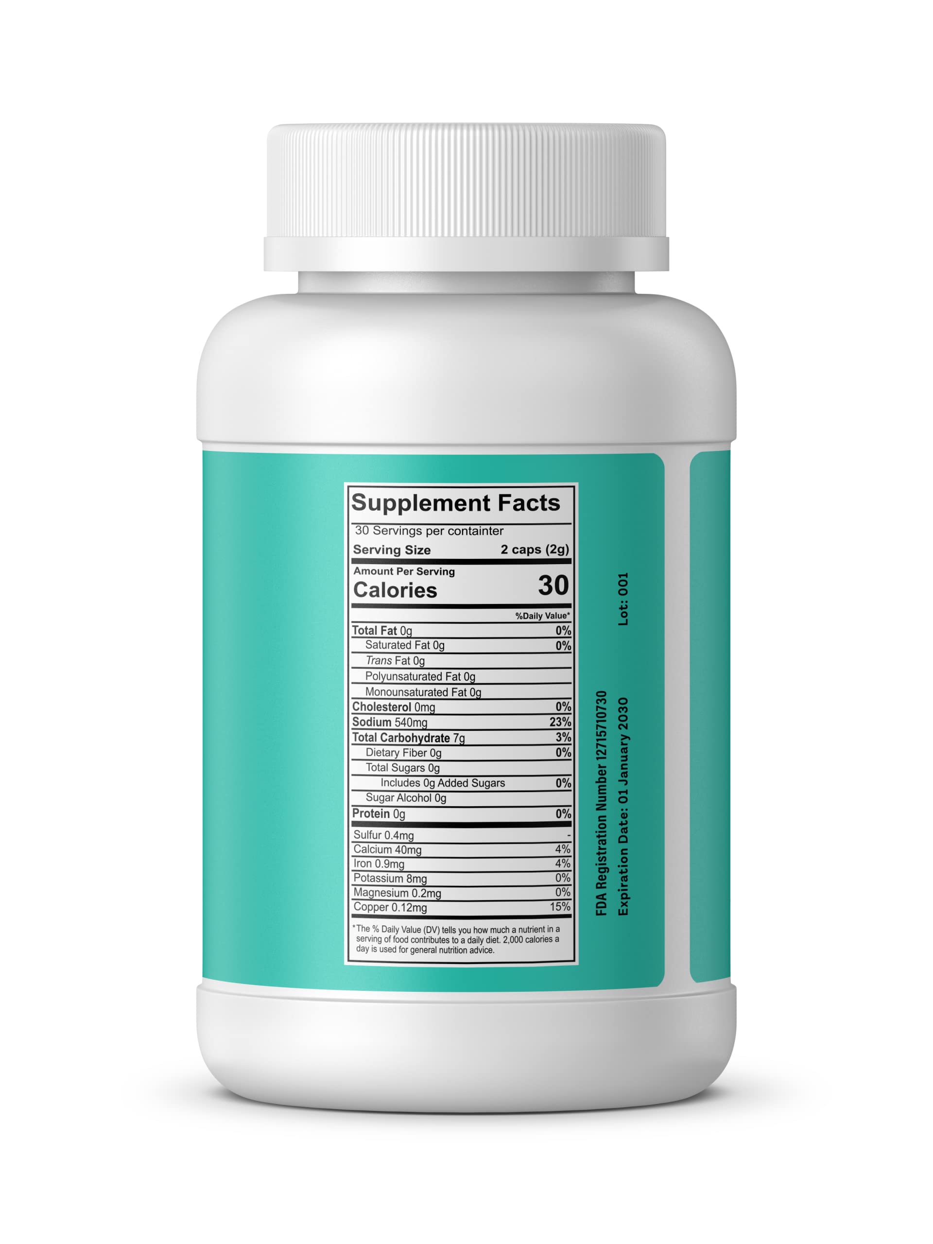 ANCIENT HEALTH Zeolite capsules close-up shows fine micronized texture for easy swallowing.