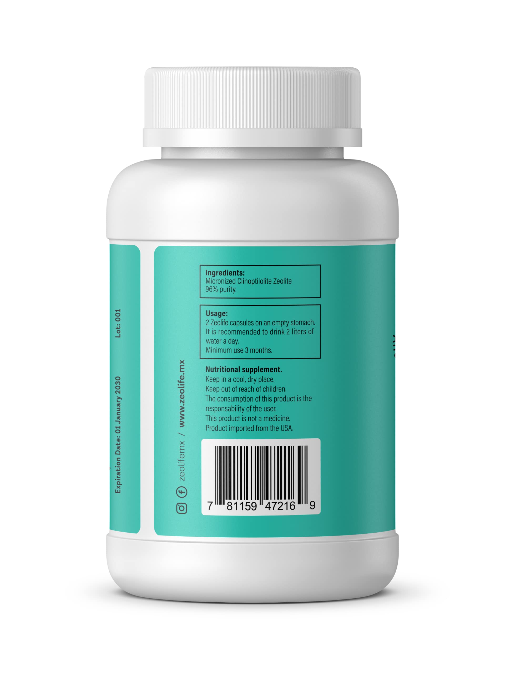 ANCIENT HEALTH Zeolite label front communicates purity and usage at a glance.