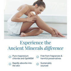 Ancient Minerals Ultra Magnesium Oil Spray after-workout for quick absorption and relief.