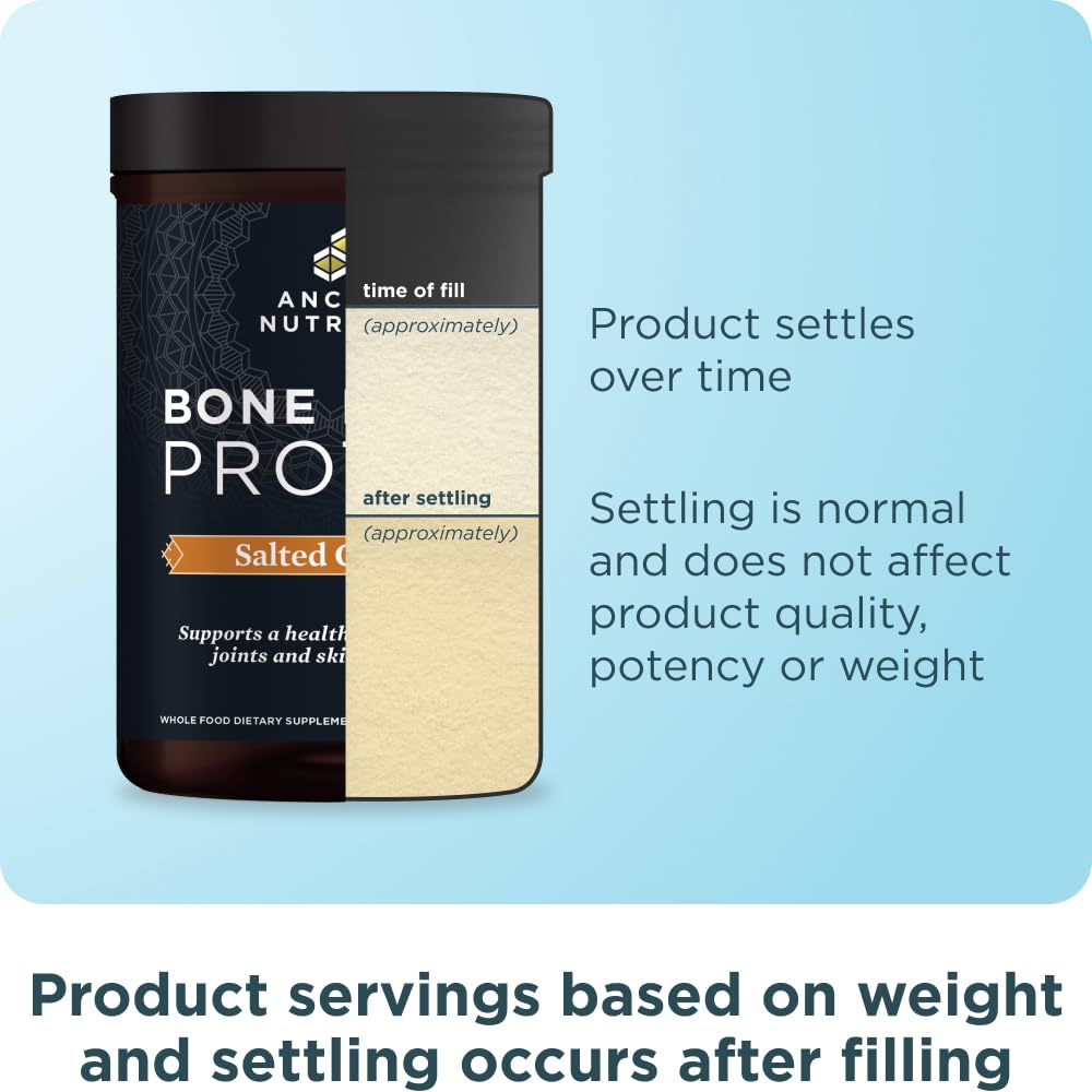Ancient Nutrition tub shows 20 servings for flexible daily use.