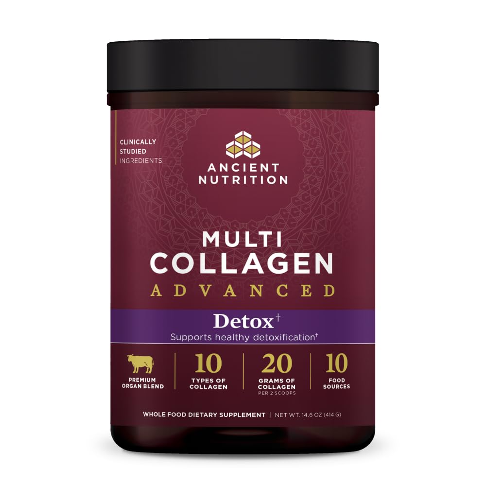 Ancient Nutrition Advanced Detox bottle for convenient daily detox support.