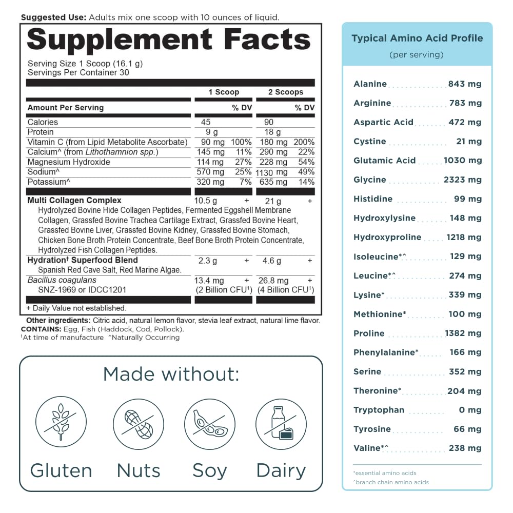 Ancient Nutrition electrolyte graphic highlights calcium, magnesium, potassium for balanced hydration.
