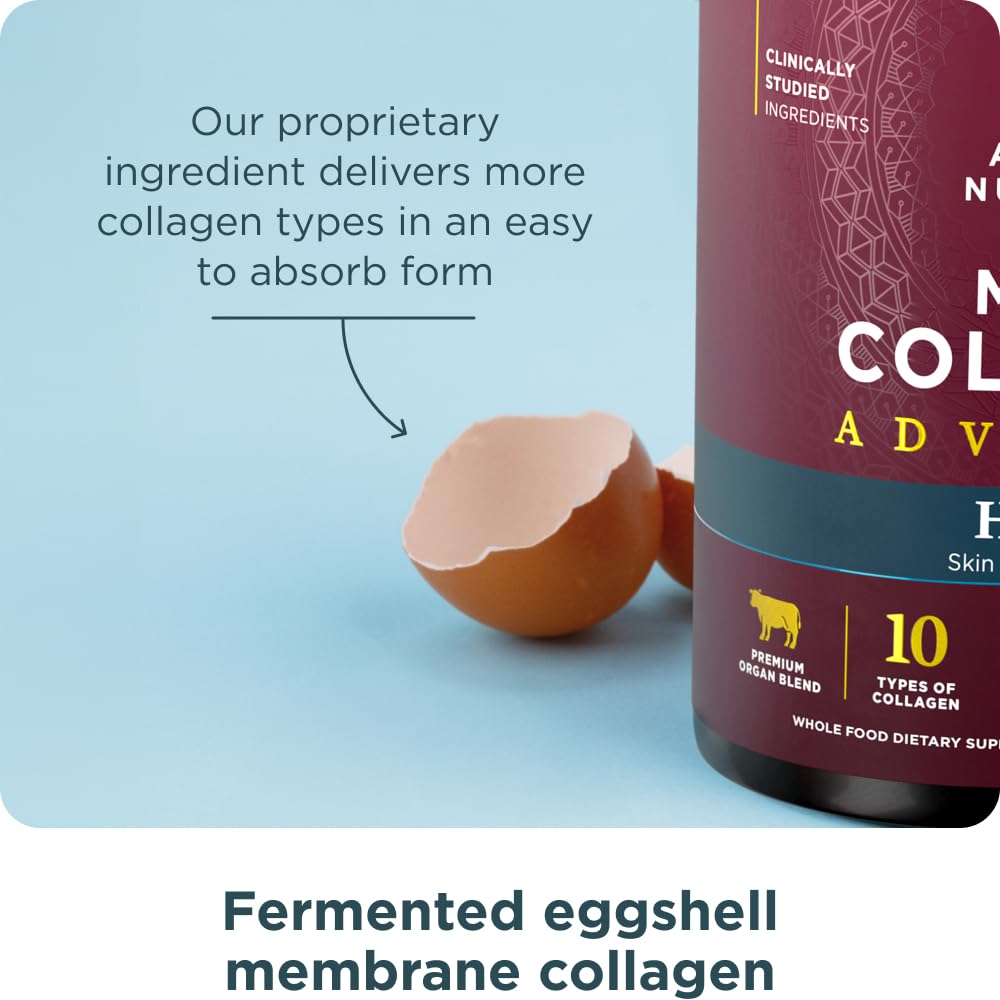 Ancient Nutrition Advanced Multi Collagen Hydrate glass showcases crisp lemon-lime finish.