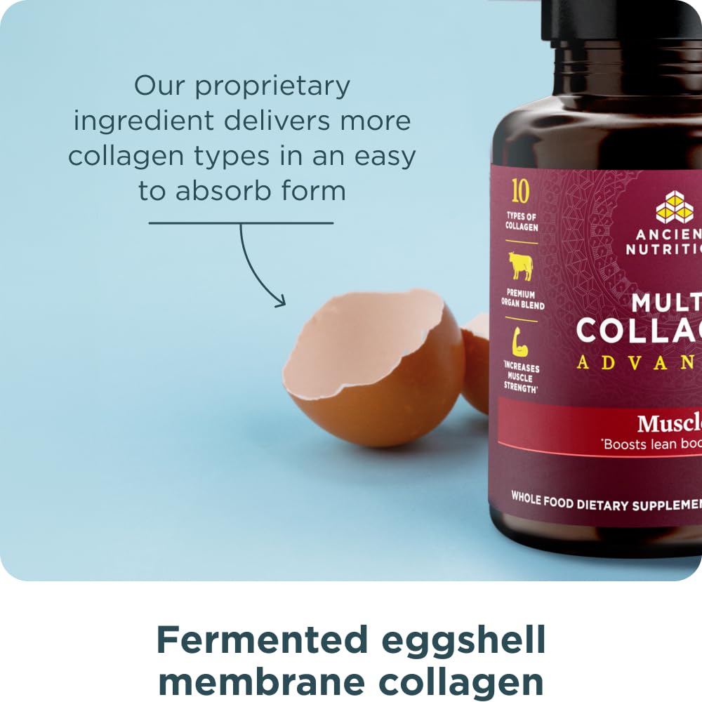 Ancient Nutrition Advanced Multi Collagen packaging displayed in a lifestyle shot for ongoing wellness.