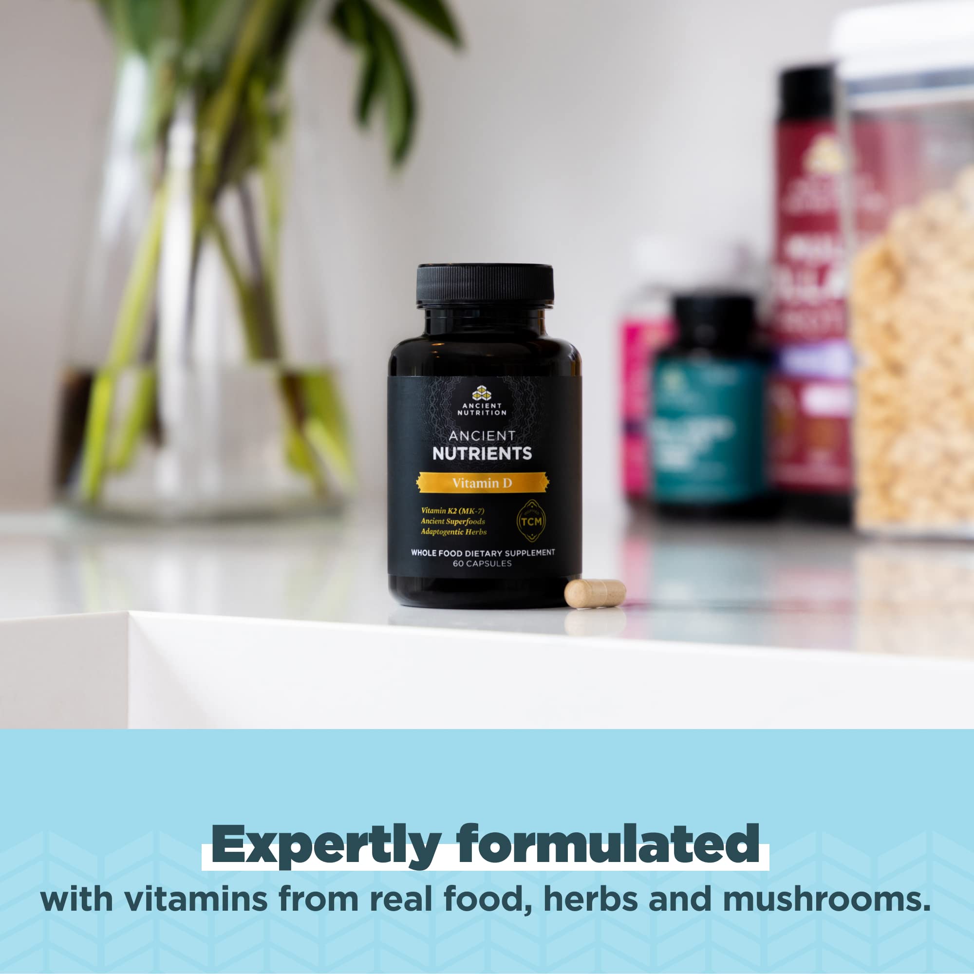 Ancient Nutrition bone-broth-base bottle conveys a hearty, nutrient-dense foundation for wellness.