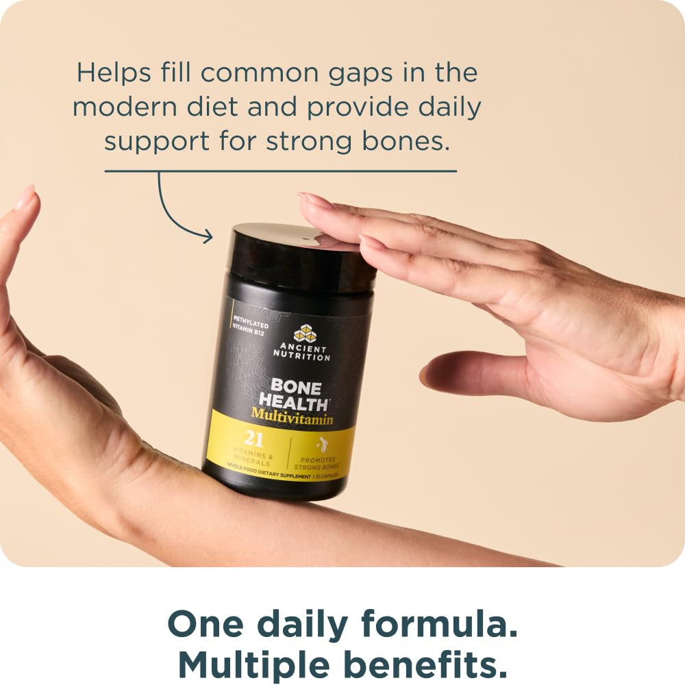 Ancient Nutrition Bone Health serving scoop shows easy daily dosing