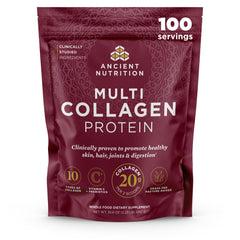 Ancient Nutrition Collagen Peptides bottle front showing multi-source collagen mix for daily support