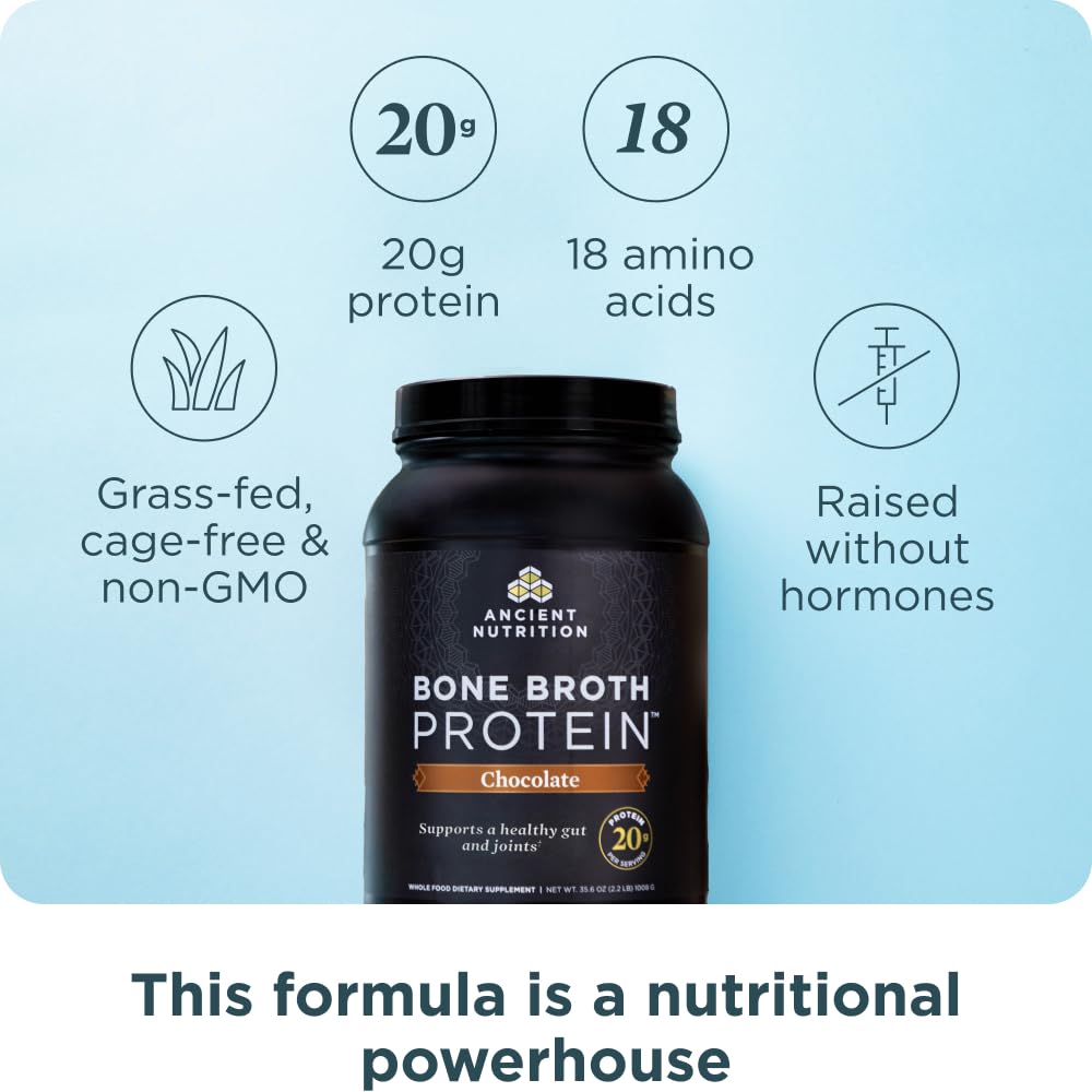 Ancient Nutrition hydrolyzed collagen peptides for smooth shakes