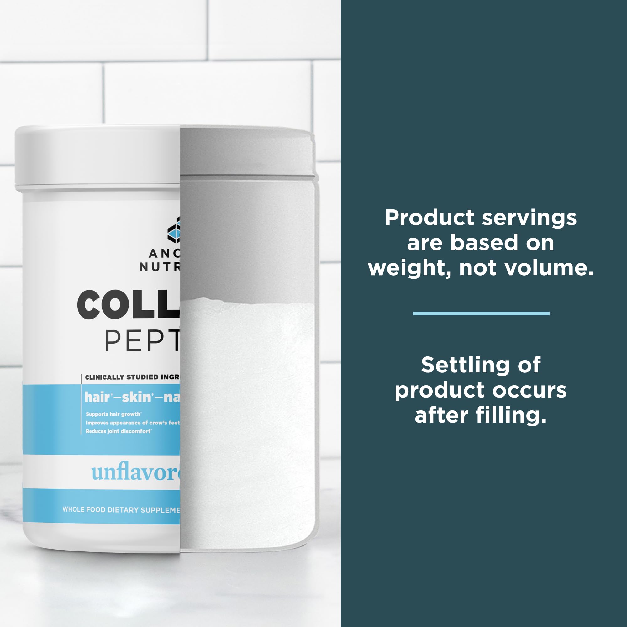 Scoop stirred into coffee shows versatile use of Ancient Nutrition Collagen Peptides.