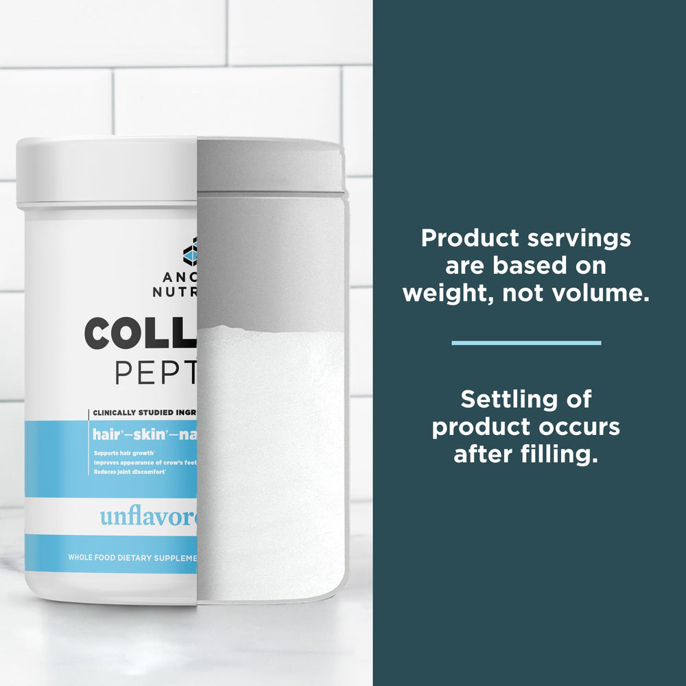 Scoop stirred into coffee shows versatile use of Ancient Nutrition Collagen Peptides.