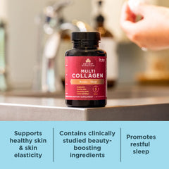 Ancient Nutrition collagen pills with ashwagandha for restful sleep support