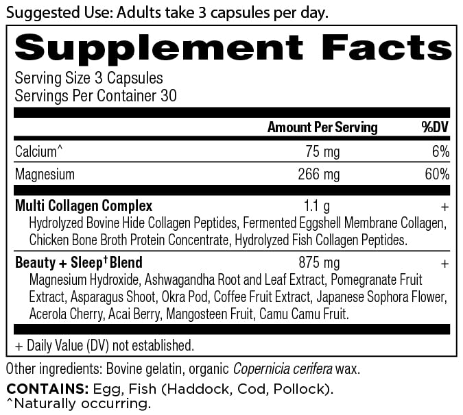 Ancient Nutrition collagen pills capsules close-up for hair, skin and nails