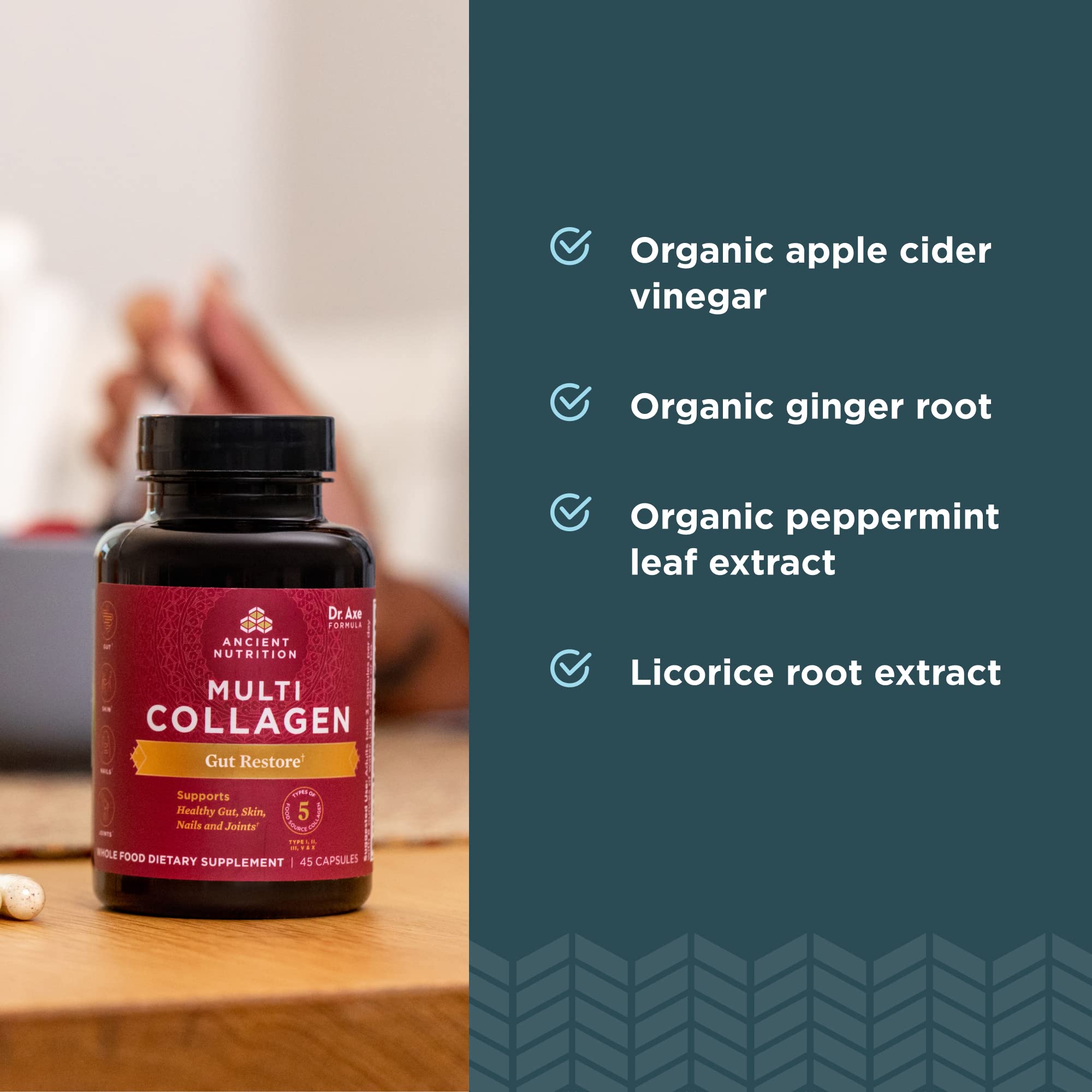 Daily dosage reminder of three capsules for digestive and joint support