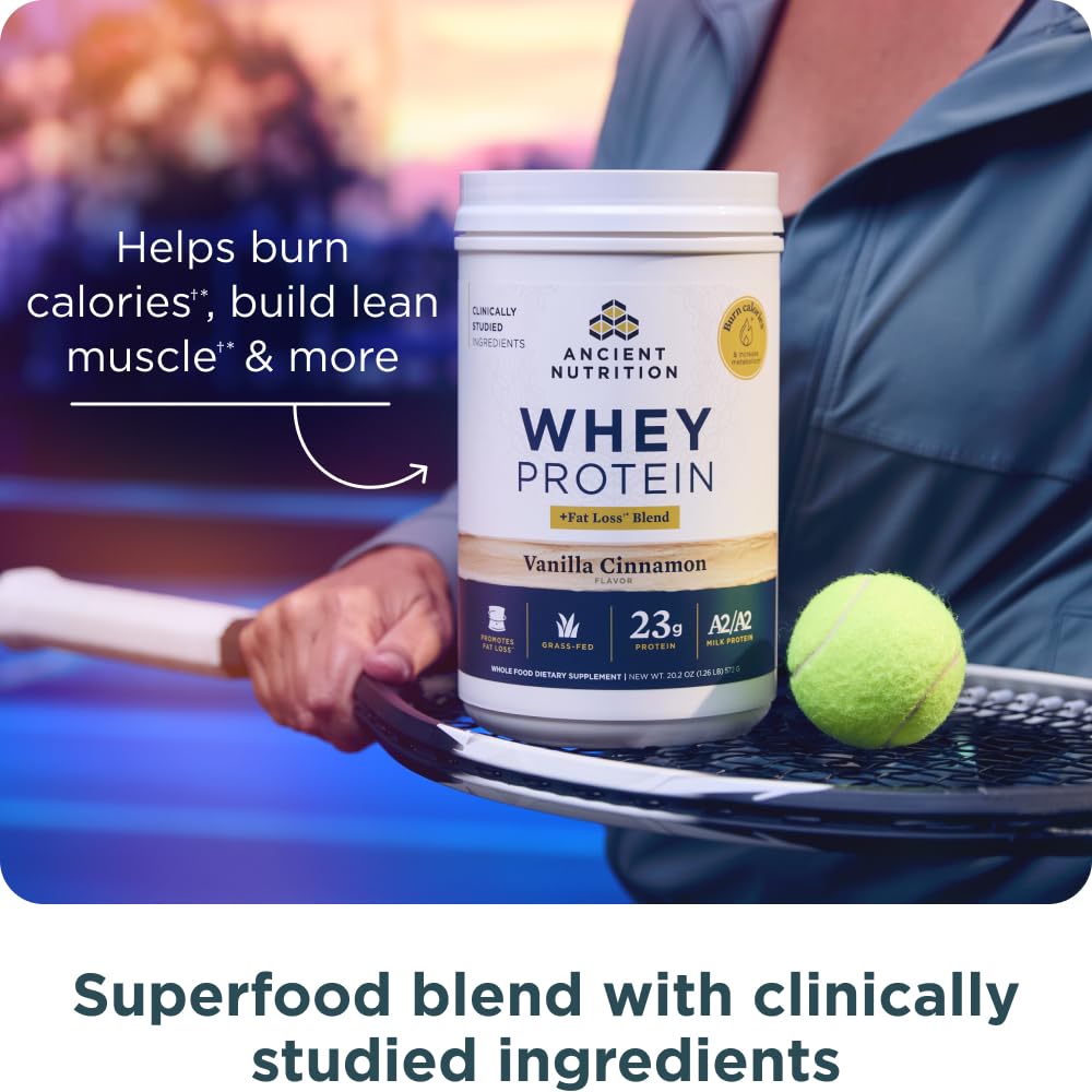 Ancient Nutrition fat-loss blend with cinnamon and ashwagandha bottle supports metabolism and energy.