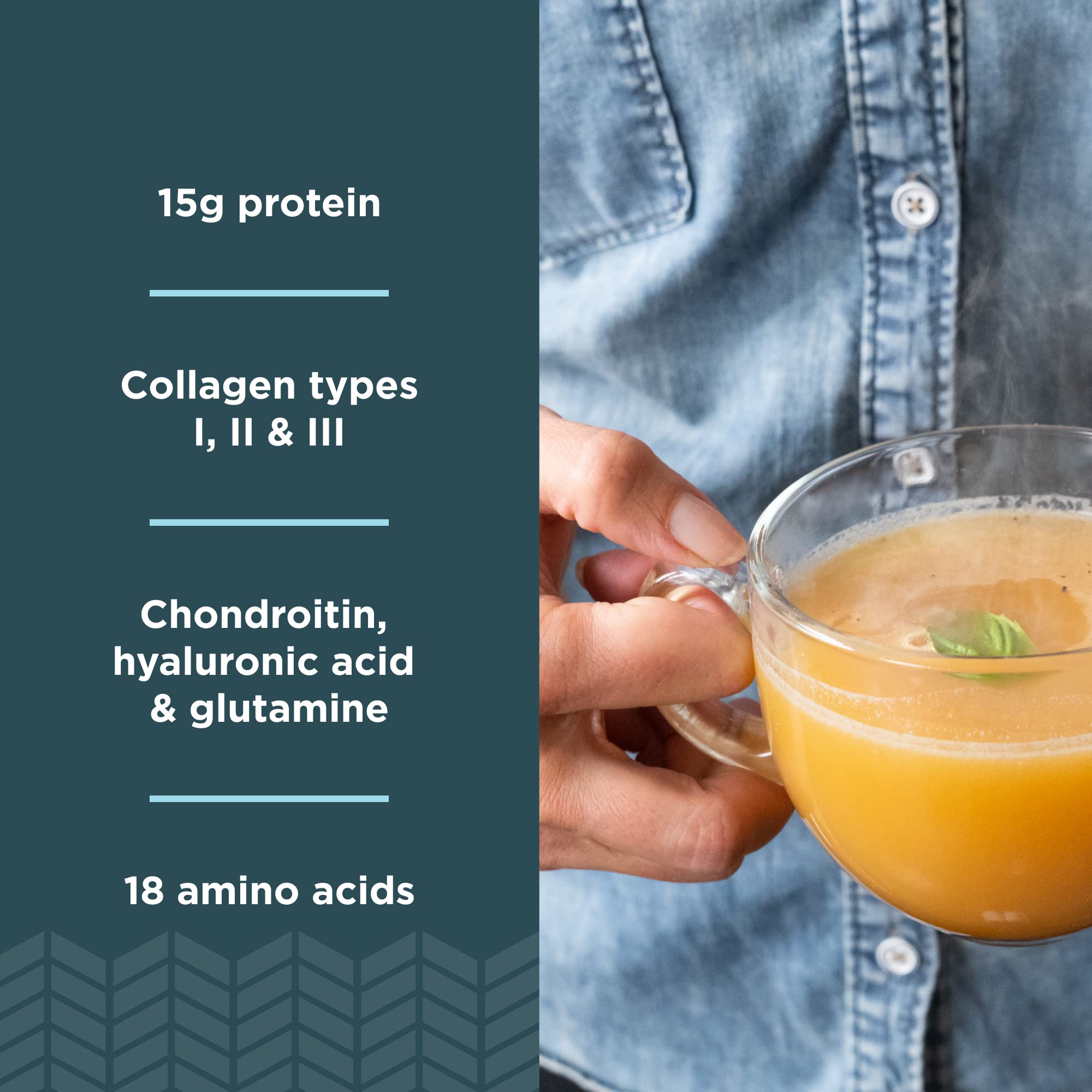 Ancient Nutrition grass-fed chicken and beef bone broth powder, versatile everyday ingredient.