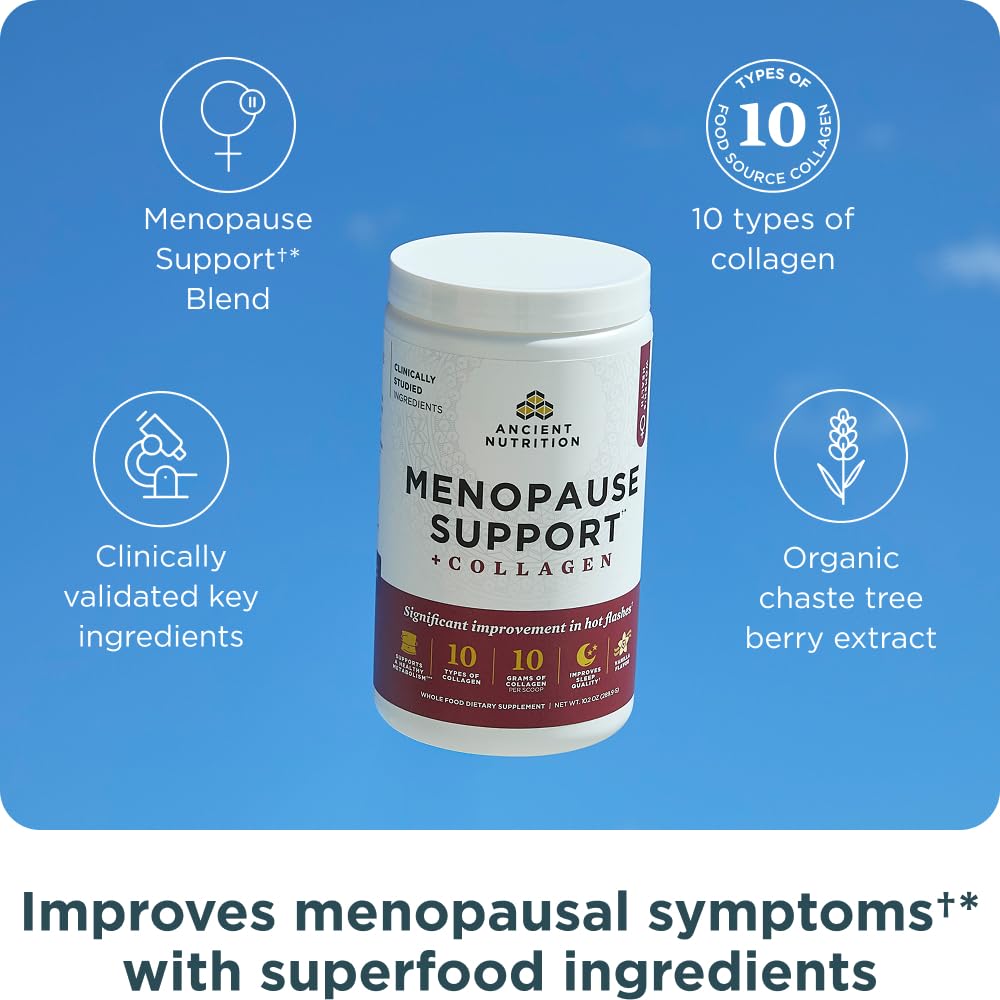 Ancient Nutrition Hydrolyzed Collagen Peptides powder highlights multi-source collagen benefits.