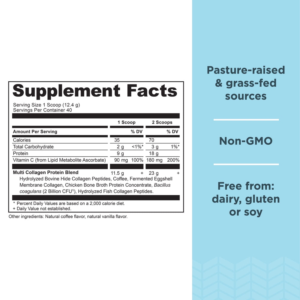 Scoop of Ancient Nutrition collagen powder for easy daily intake and hair health
