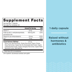 Ancient Nutrition Iron capsules close-up, gentle digestion and real-food nutrients.