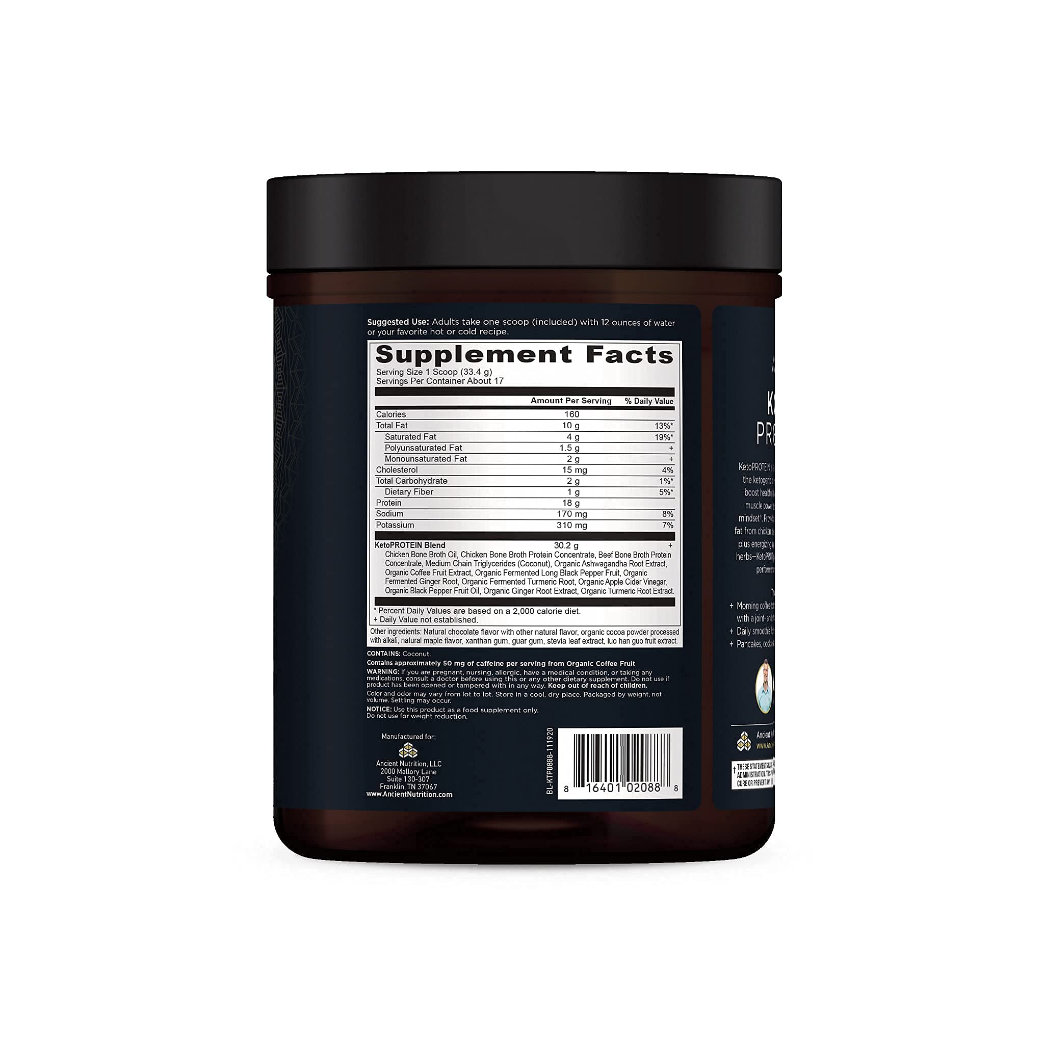 Glass of KetoPROTEIN chocolate shake ready after workout.